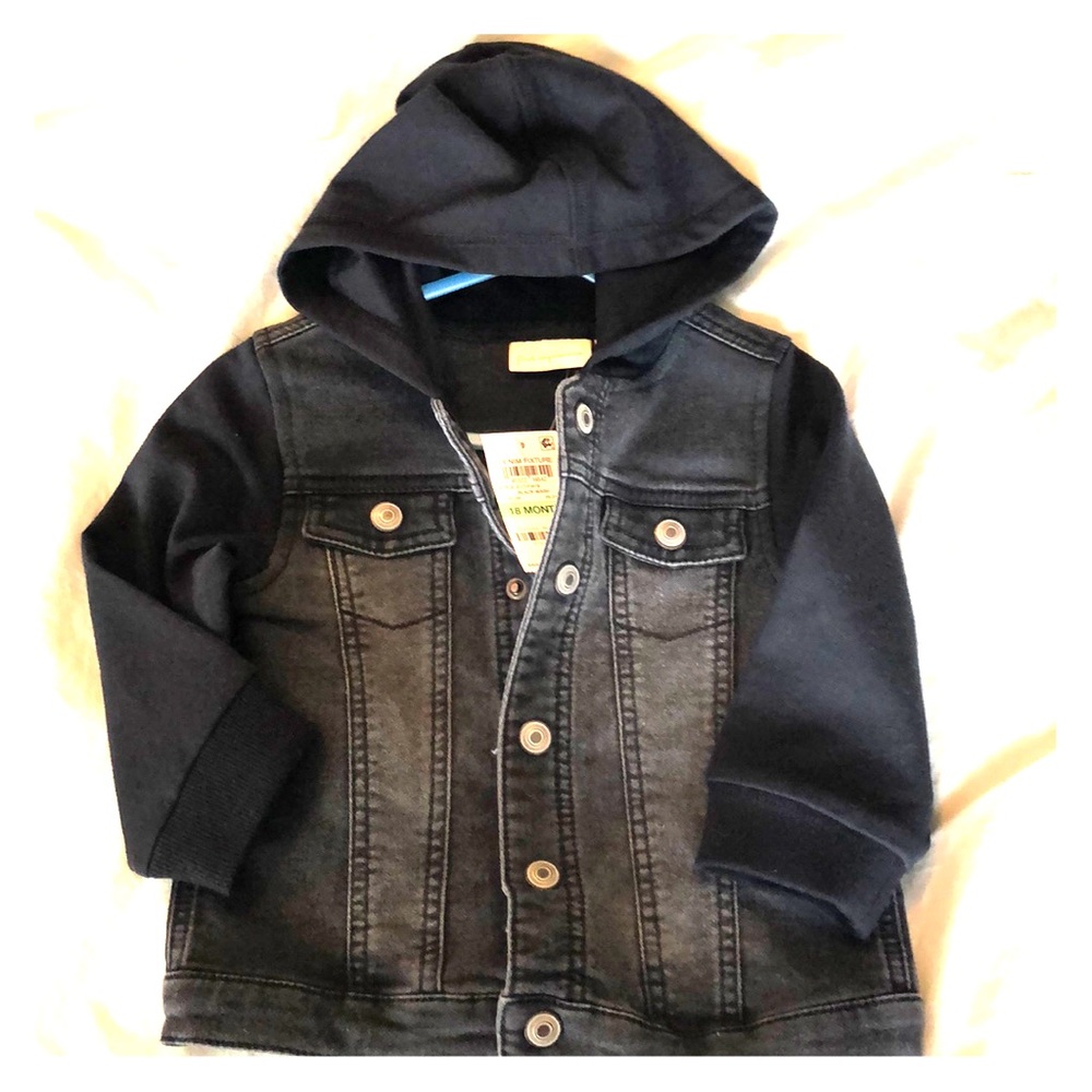 Kids Black Denim Jacket NWT